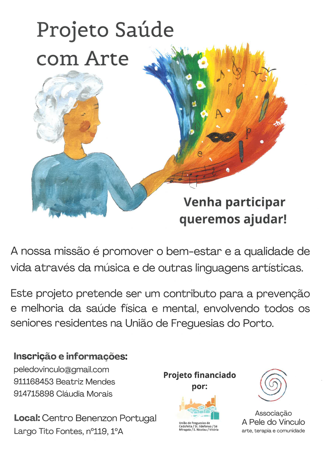 Cartaz Projeto Sa&uacute;de com arte